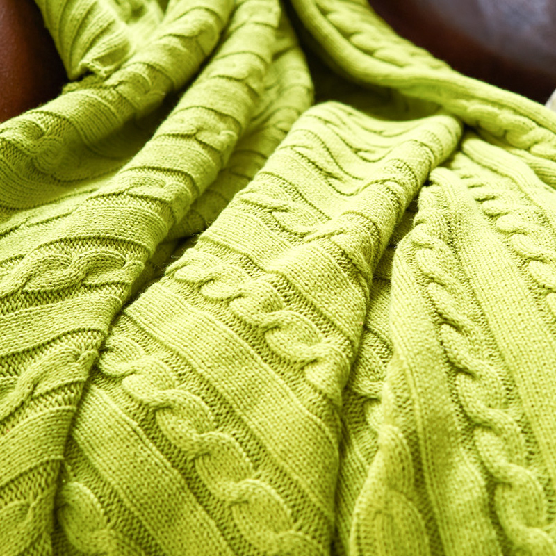 北極絨 純棉麻花午休蓋毯針織毯 沙發(fā)休閑毯夏季四季被空調毯